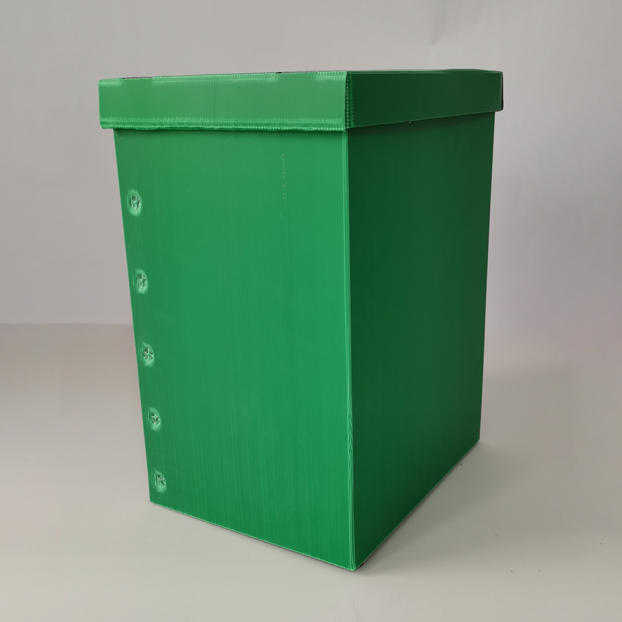Eco Mineral Filled PP Recycling Bin | Waterproof Corrugated Plastic Waste Sorting Box for Airport Restaurant Supermarket Stadium